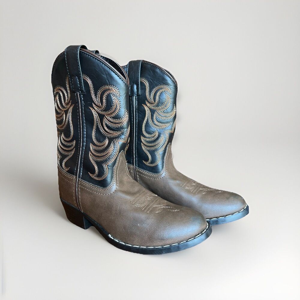 Smoky Mountain Boys Western Cowboy Boots Brown Embroidered Size 2